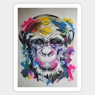 Chimp in multicolour Sticker